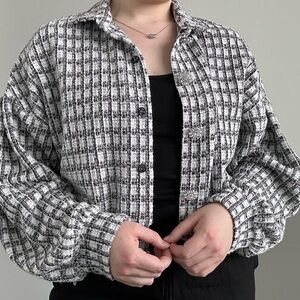 4 for $25✨ Tweed bomber jacket with buttons